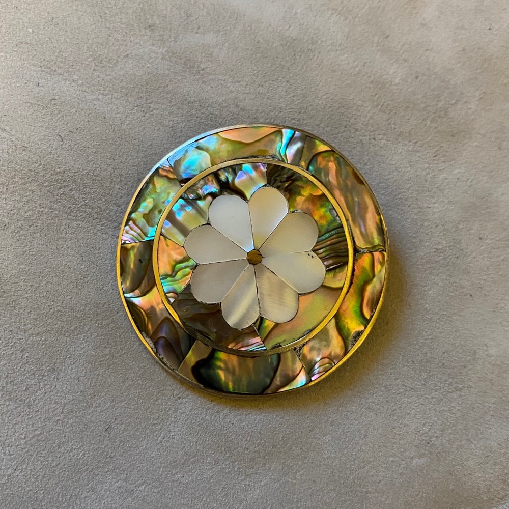 Vintage mother of pearl brooch